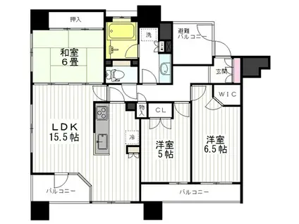 シティハウス仙台イーストレジデンス(3LDK/6階)の間取り写真
