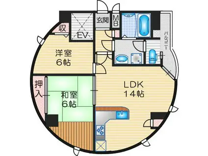 ソレイユ南町(2LDK/3階)の間取り写真
