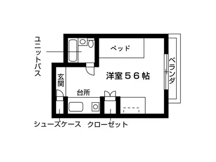 女子学生会館ブリックス(ワンルーム/4階)の間取り写真