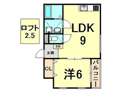 MISTY GARDEN ウッディ館(1LDK/2階)の間取り写真