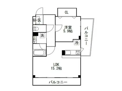 PRESCELTO弐番館(1LDK/4階)の間取り写真