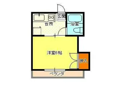 ホワイトメゾン津島E棟(1K/1階)の間取り写真