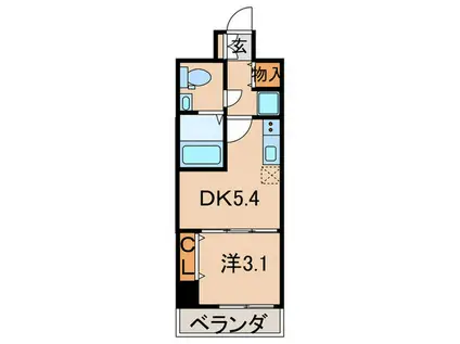 ARTIZA尼崎立花(1DK/3階)の間取り写真