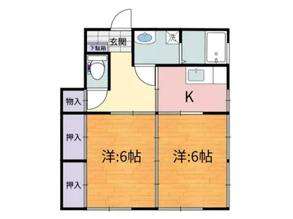 グランドソレイユ(2K/2階)の間取り写真