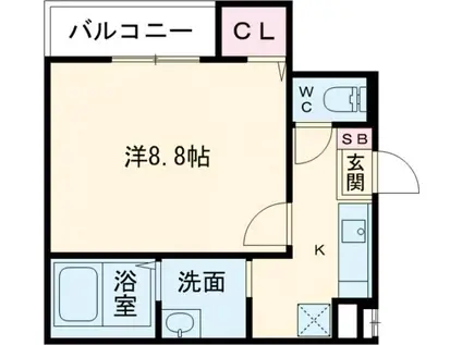 フジパレス牧野III番館(1K/3階)の間取り写真