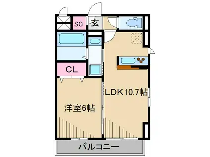 サニーコート(1LDK/1階)の間取り写真