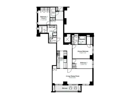 麻布第一マンションズ(3LDK/4階)の間取り写真