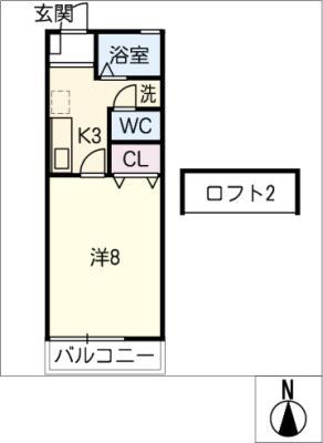 ドミトリーサマリ(1K/2階)の間取り写真