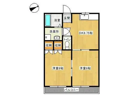 MT.プリンセスハイム(2DK/2階)の間取り写真