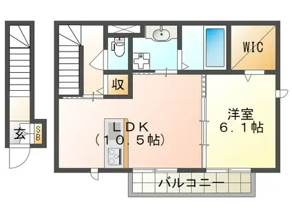 アトールさかえ(1LDK/2階)の間取り写真