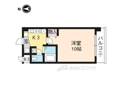 ネヴェルプレヌーヴ(1K/3階)の間取り写真