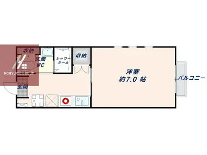 STUDIO NAGASE(1K/2階)の間取り写真