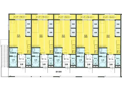 アズール輝月(ワンルーム/2階)の間取り写真