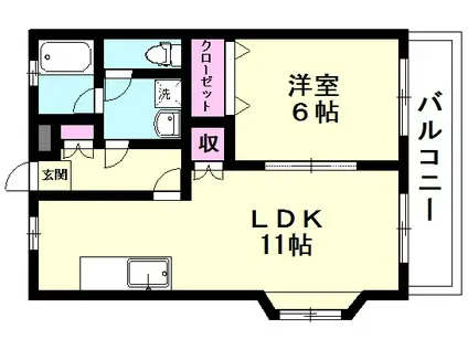 サクラス(1LDK/1階)の間取り写真