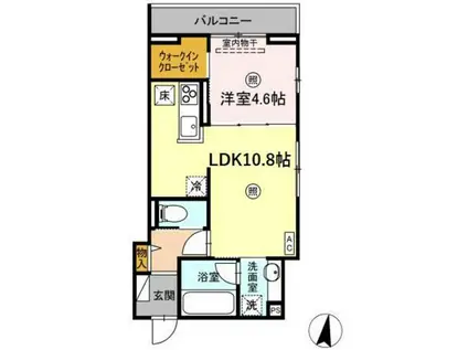 レスポワール・ド・牛田旭(1LDK/1階)の間取り写真