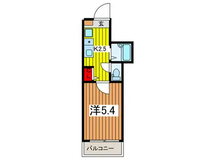 MELDIA西大宮(1K/2階)の間取り写真