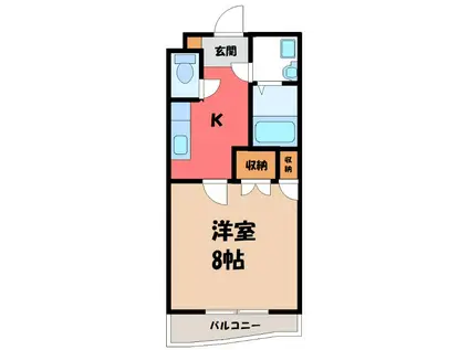 ヴィラヤマト(1K/1階)の間取り写真