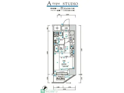 スパシエエール横浜(ワンルーム/4階)の間取り写真