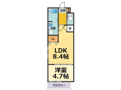 VERDUREヴェルドゥーレ(1LDK/3階)の間取り写真