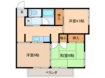 ネモトハイツ(3K/1階)の間取り写真