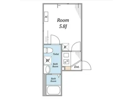 シアターハウス赤羽(1K/1階)の間取り写真