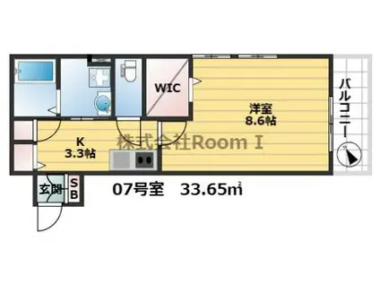 ラ・フォンテ萱島・旭化成ヘーベルメゾンHEBEL HAUS(1K/2階)の間取り写真