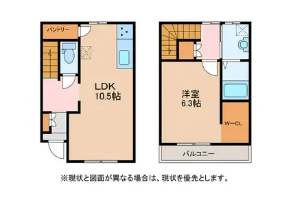 GLANZ HEIM喜々津B(1LDK/1階)の間取り写真