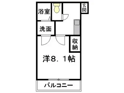 クレフラスト浜松医大前(1K/2階)の間取り写真