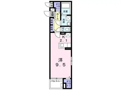 ステラ レジーナ(1K/1階)の間取り写真