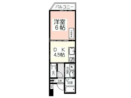 カドモト三国ヶ丘(1DK/1階)の間取り写真