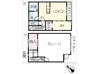 G・H羽島中央 A棟(1LDK/2階)の間取り写真