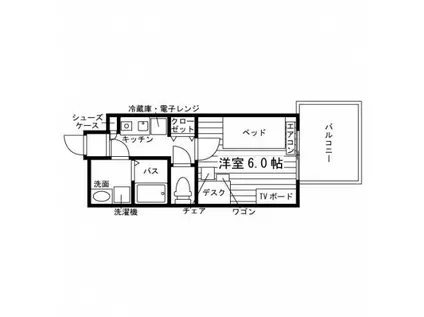 学生会館 RIZ LE BLANC(1K/5階)の間取り写真