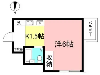 アーバンレジデンス(1K/2階)の間取り写真