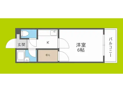 コレクション西田辺(1K/4階)の間取り写真