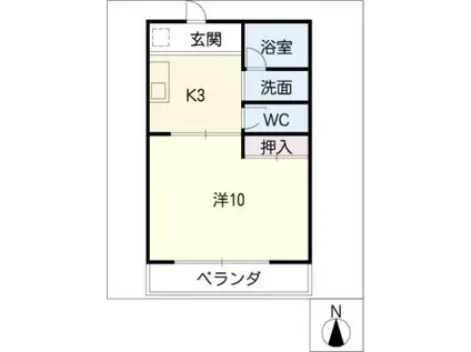 サンライト北島(1K/3階)の間取り写真