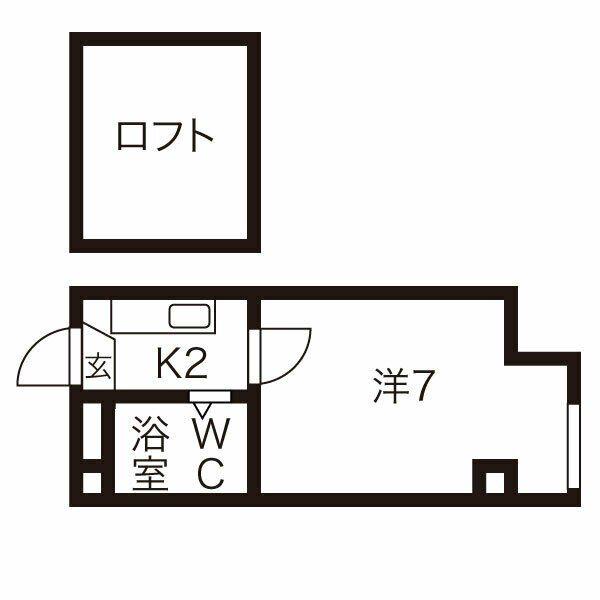 サングレース(1K/1階)の間取り写真
