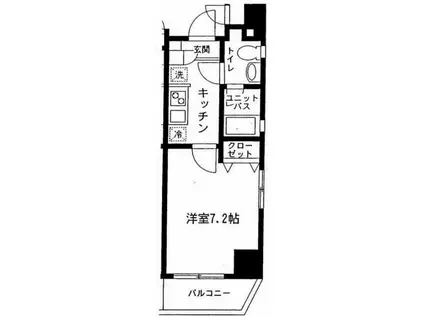 ベルウッド両国(1K/4階)の間取り写真