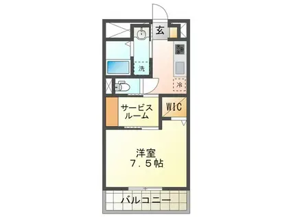 ロイヤルグランコート津(1SK/1階)の間取り写真