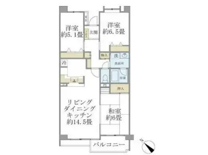 イズム南柏(3LDK/2階)の間取り写真