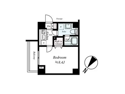 グラントゥルース押上(1K/2階)の間取り写真