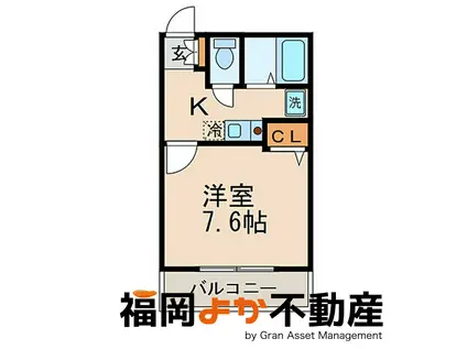 フローラ博多(1K/4階)の間取り写真