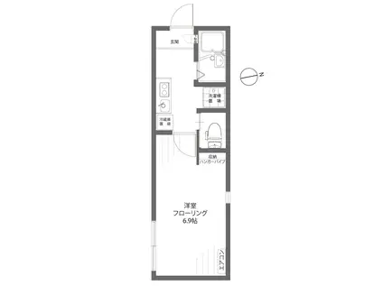 エルピス(1K/1階)の間取り写真