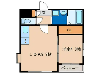 VIVIANCOURT松香台(1LDK/3階)の間取り写真