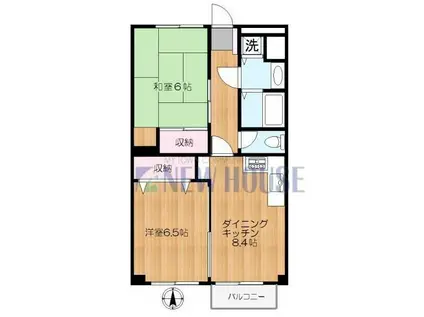 田丸屋ビレッジ(2DK/3階)の間取り写真