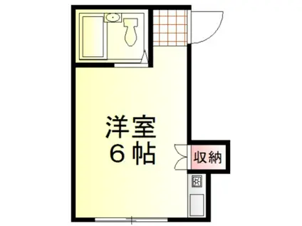ハイツ上福岡A棟(ワンルーム/2階)の間取り写真
