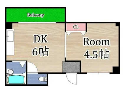 プレミール・タチバナ(1DK/3階)の間取り写真