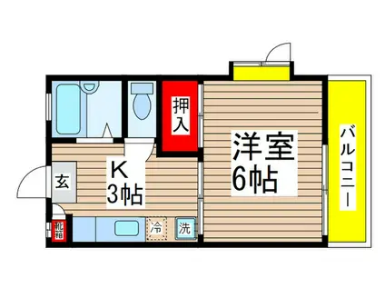 ウィステリア幕張(1K/1階)の間取り写真