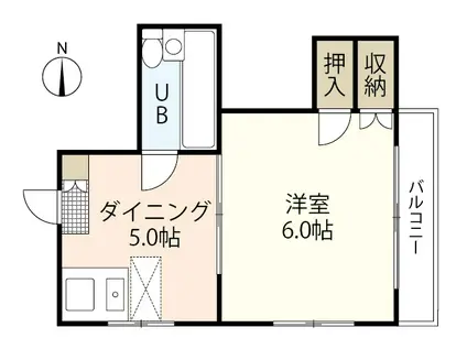丸井ビル(1DK/1階)の間取り写真
