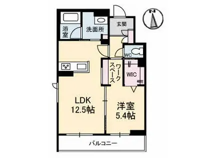 PROUD(1LDK/3階)の間取り写真
