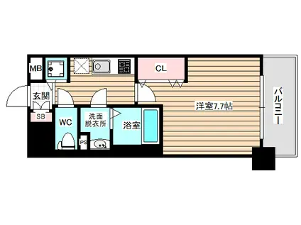 ラグゼ海老江2(1K/6階)の間取り写真